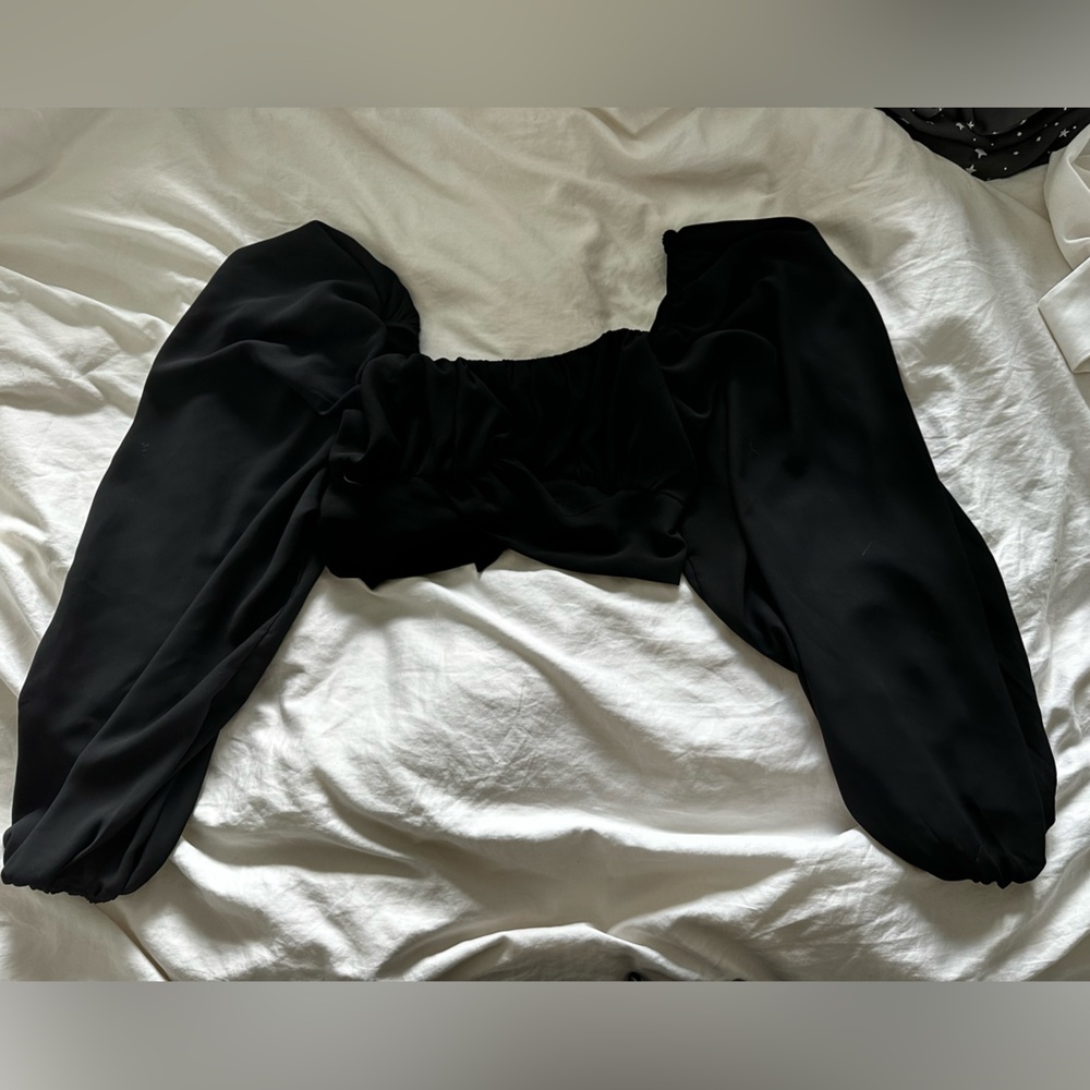 Elegant Black Off-Shoulder crop top